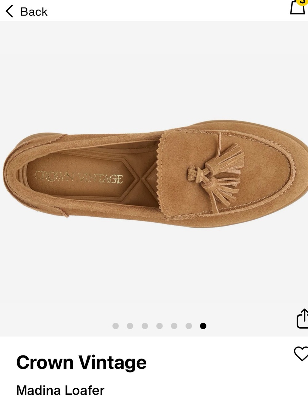 Crown Vintage Madina Tassel Loafer in Tan Suede